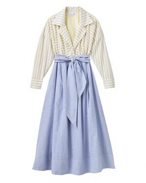 NEW CARTOLINA NANTUCKET women's johanna midi dress in banana stripe